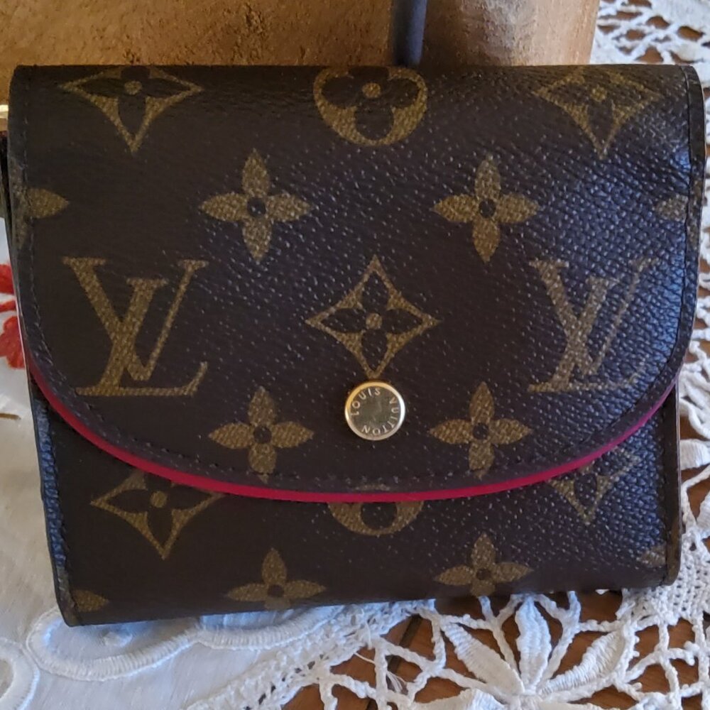 Authentic Louis Vuitton Portefeuille Arianne Trifold Wallet Signature/Fuchsia